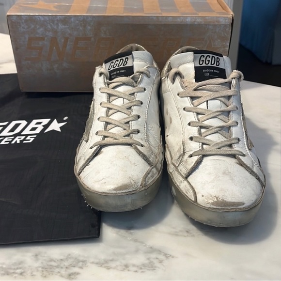 Golden Goose superstar white gold star sparkle sneakers - Picture 3 of 11